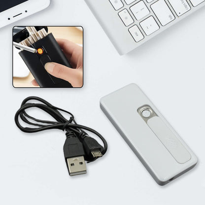 Stylish Electric USB Lighter for Men & Women (Rechargeable, Windproof)