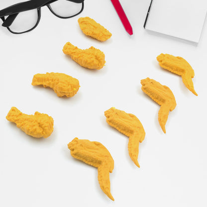 Cute Erasers, Pencil Eraser, Chicken Wings Chicken Legs Eraser Student School Supplies Gifts Chicken Rubber Drawing Small Eraser Office Accessory Fun Back to School Supplies Gifts Party Favor for Kids Adults Students (8 Pcs Set)