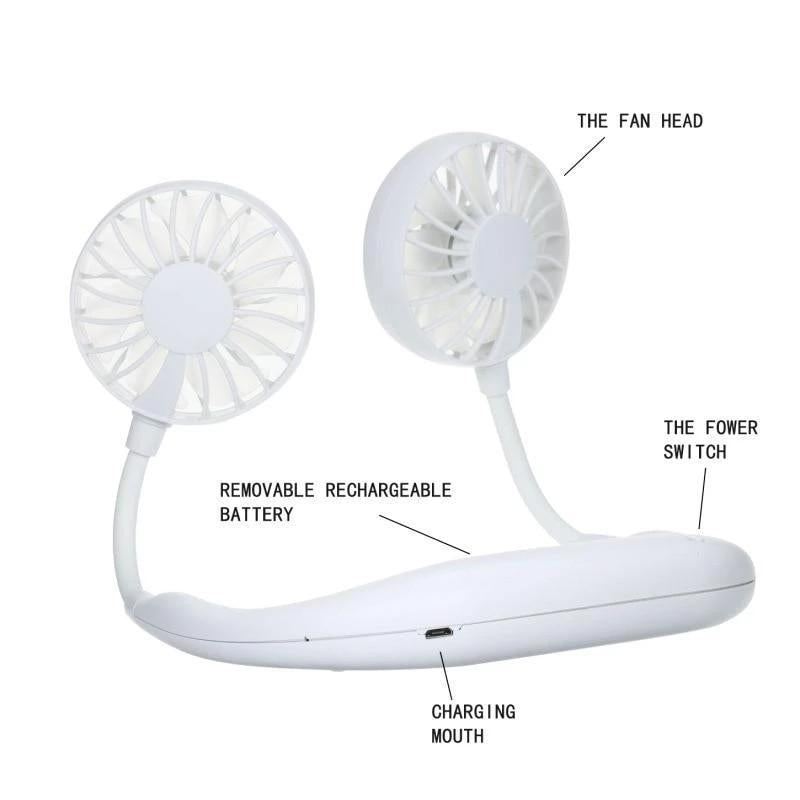 Hands-Free Wearable Neckband Fan