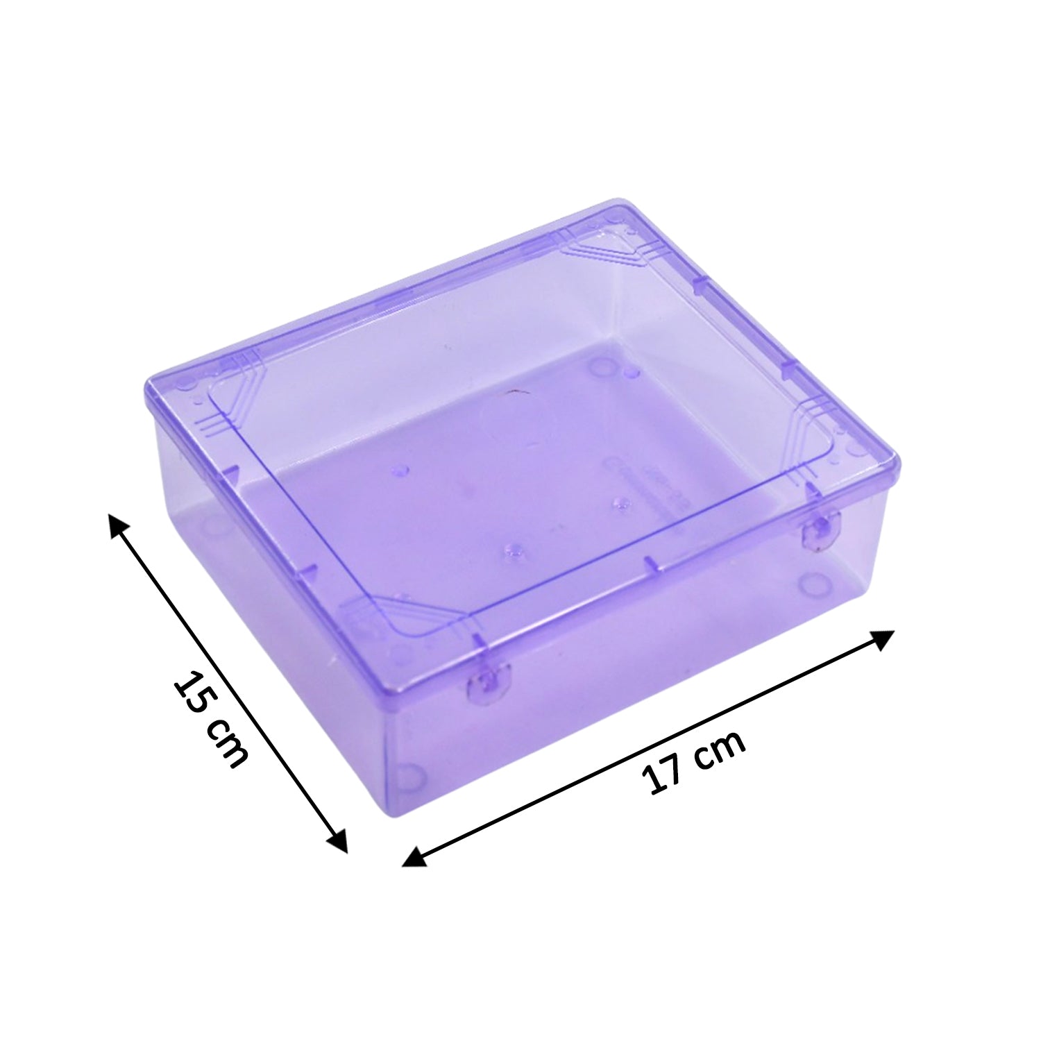 Plastic storage container with a locking lid, perfect for organizing and storing household essentials.