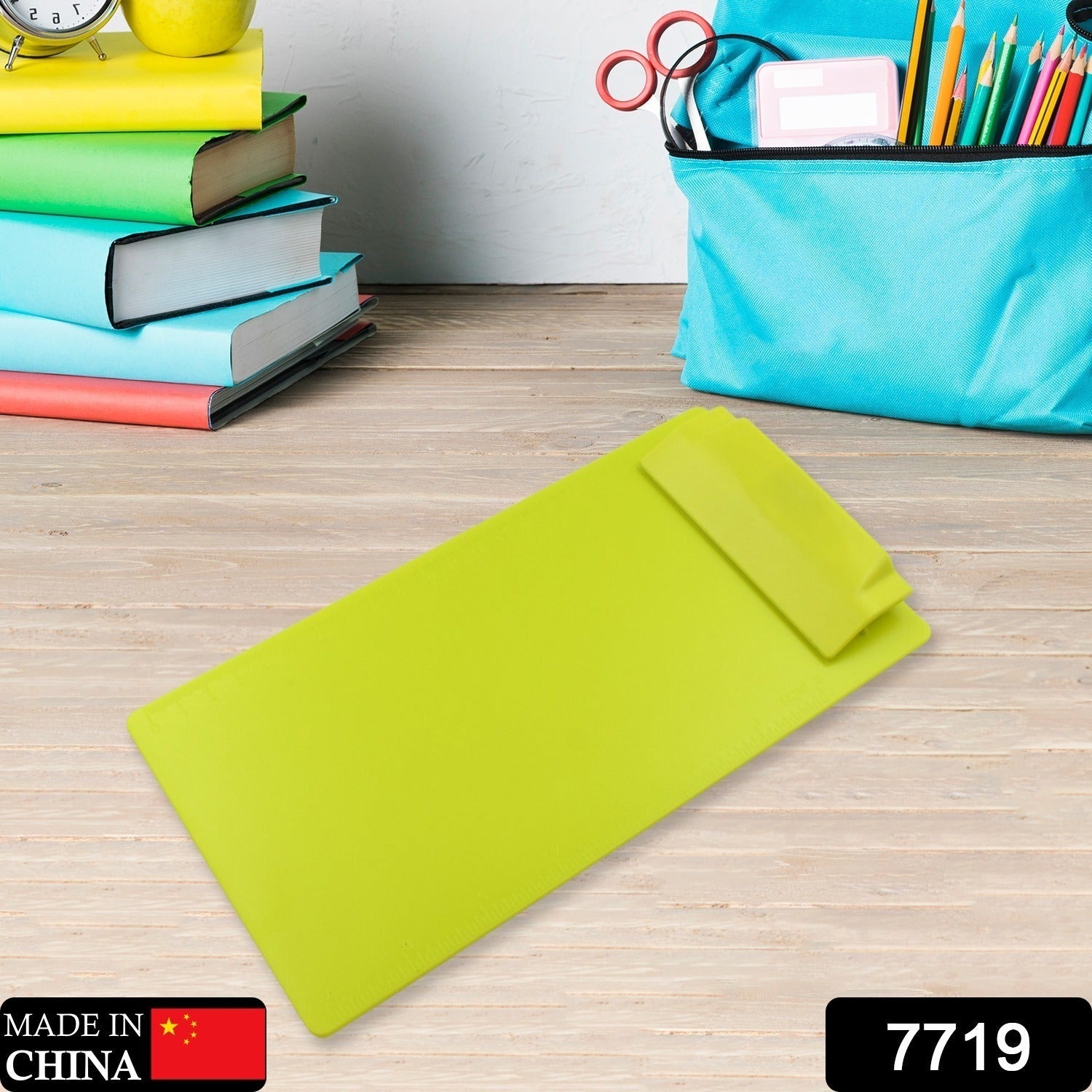 Unbreakable exam pad with measurement side, suitable for school and exams.