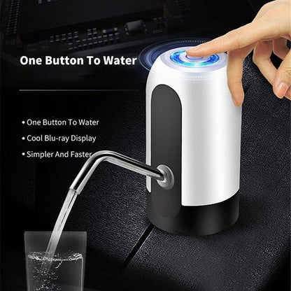 Portable water pump dispenser with USB charging and sleek design