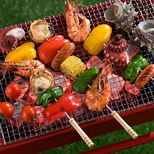 Barbecue skewers with rust-resistant steel construction.