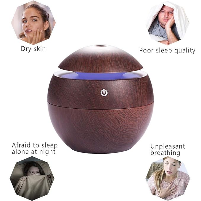 Wooden Cool Mist Humidifiers Essential Oil Diffuser Aroma Air Humidifier