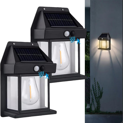 Solar Outdoor motion sensor auto chargeable waterproof Wall Lights