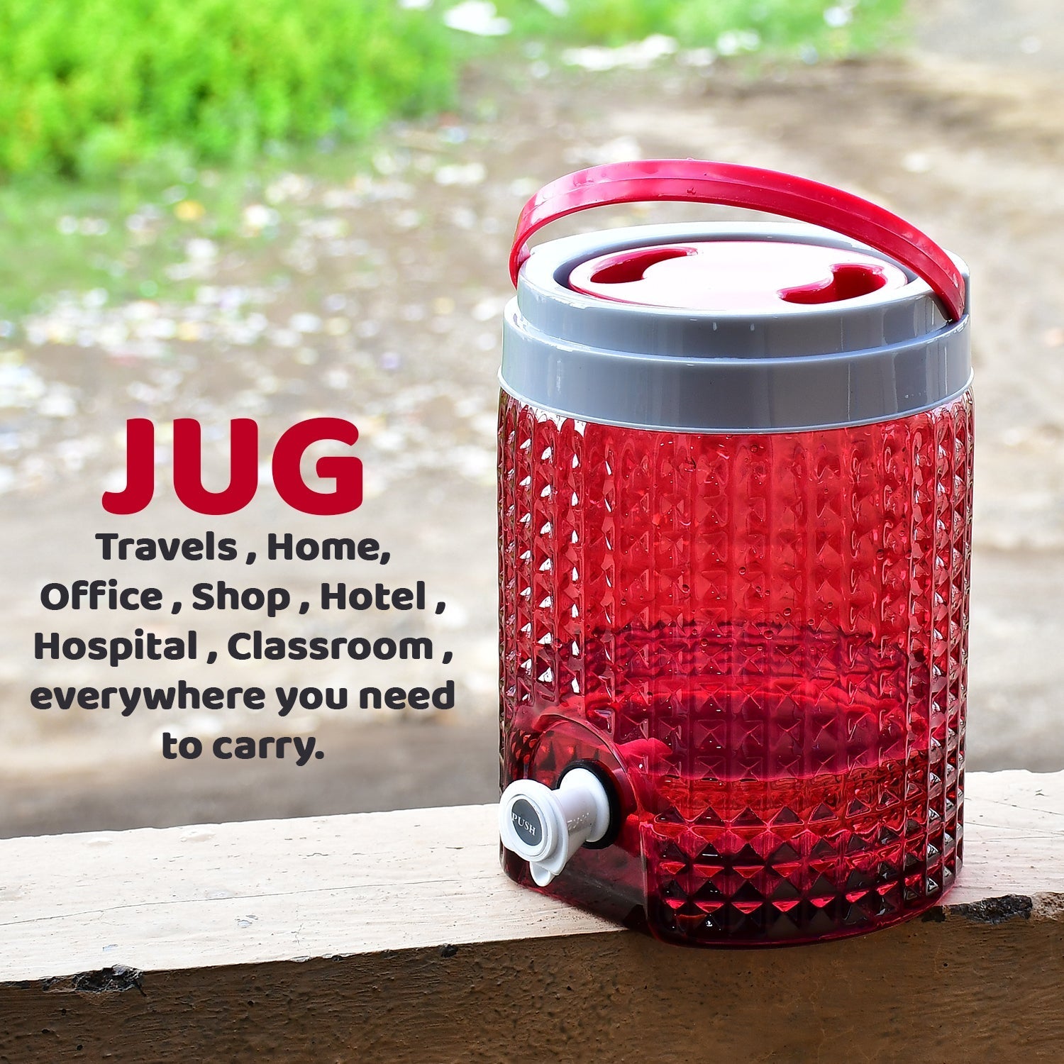 Plastic jug with diamond cut pattern, 4500ml capacity