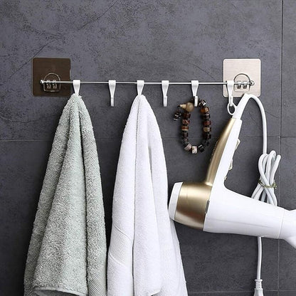 Plastic Magic Sticker Series Self Adhesive Bathroom and Kitchen Hook Hanger/Hook Rail/Utensil Hanger