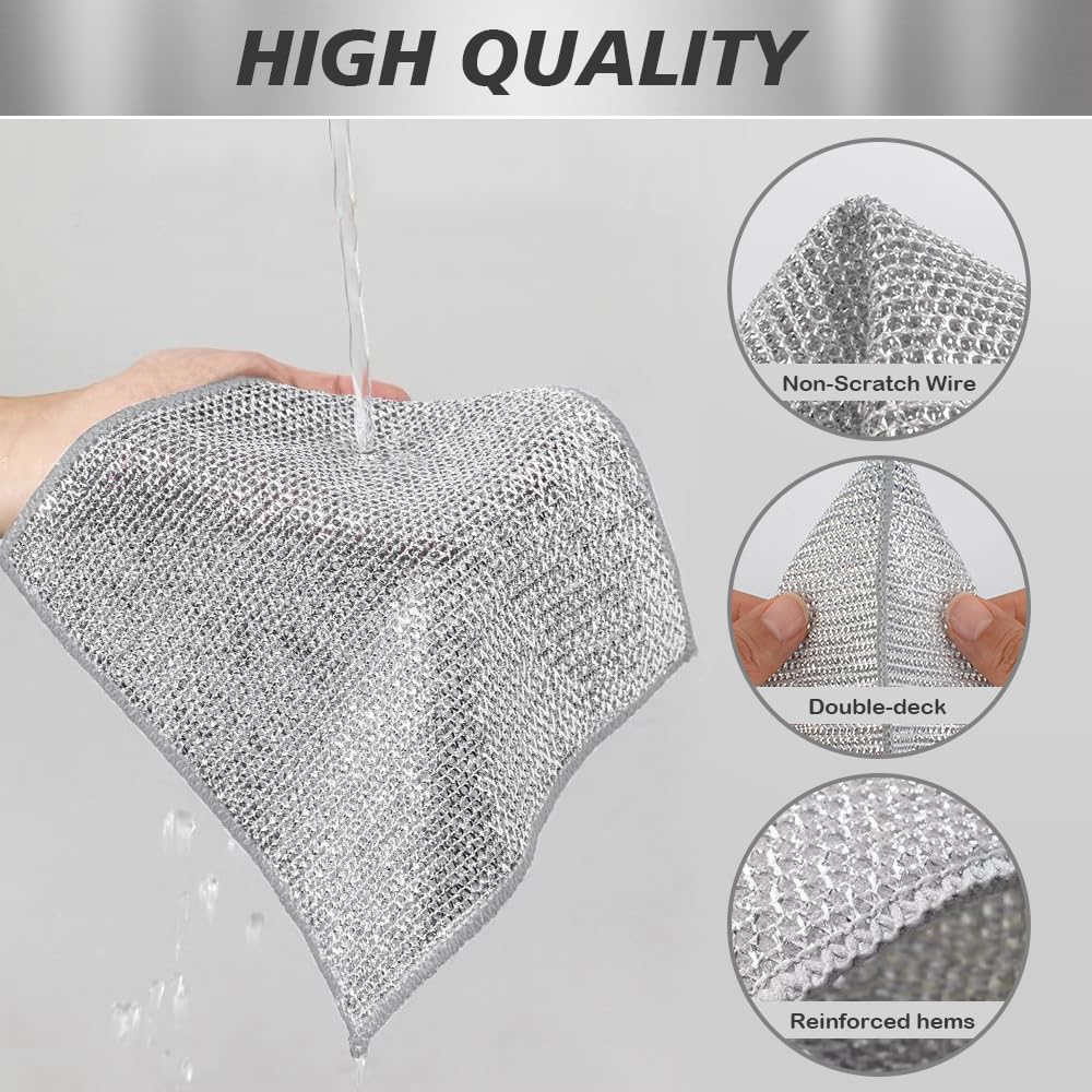 Multipurpose Wire Dishwashing Rags to clean stubborn Wet and Dry stains