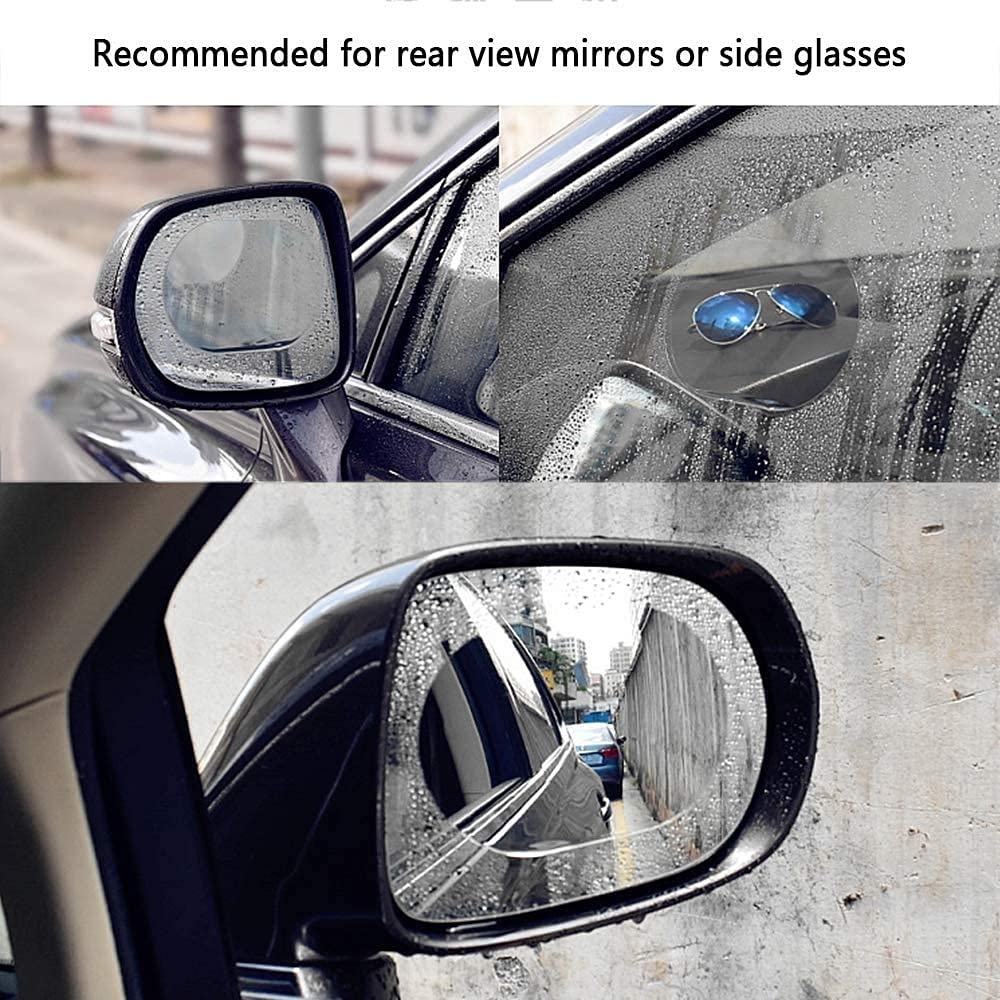 Protective car mirror film for anti-fog and clarity