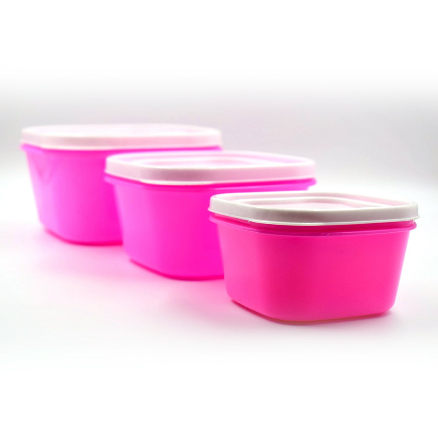 3-pack storage containers for food, supplies, and household items.