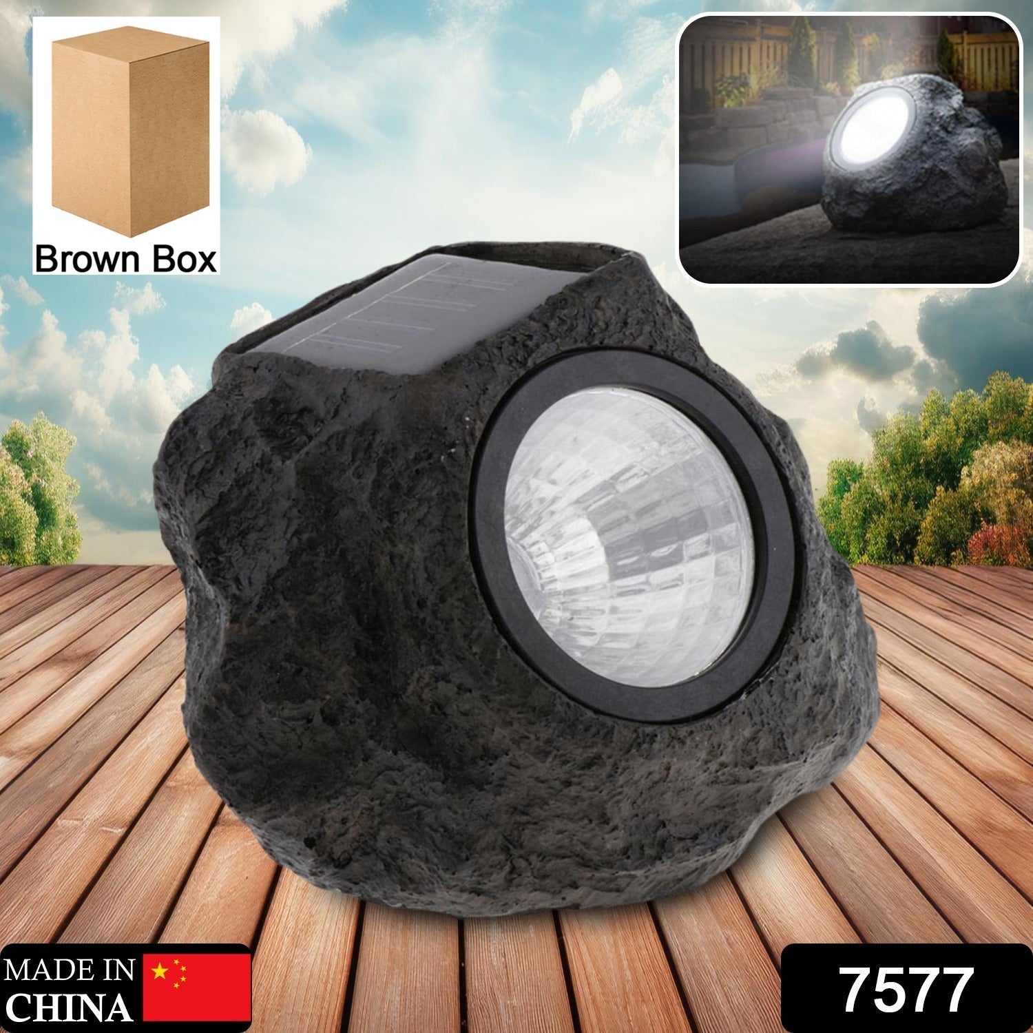 Solar Powered LED Rock Light Solar Powered LED Spotlight Faux Stone for Pathway Landscape Garden Outdoor Patio Yard (1 Pc)