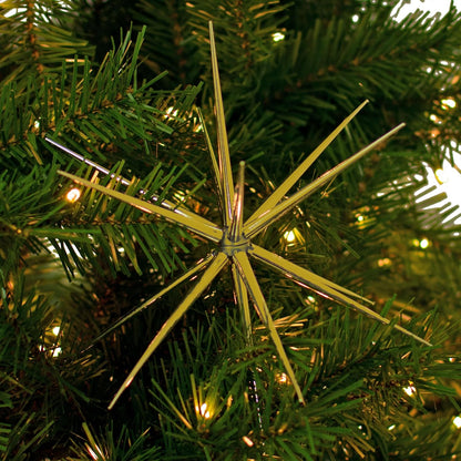 3D Gold Star Hanging Decoration Star, Acrylic Look  Hanging Luminous Star for Windows, Home, Garden Festive Embellishments for Holiday Parties Weddings Birthday Home Decoration (Small)