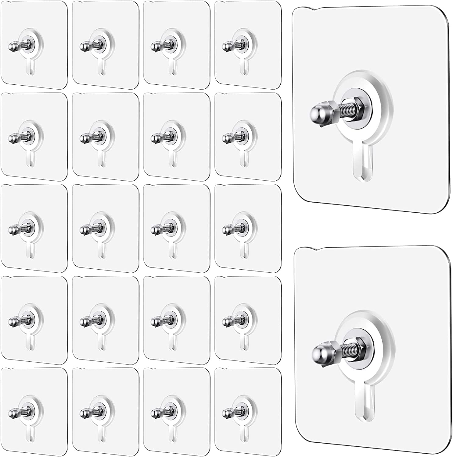 Heavy Duty Sticker Screw Hooks for Wall Without Drilling