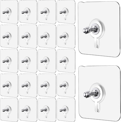 Heavy Duty Sticker Screw Hooks for Wall Without Drilling