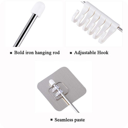 Plastic Magic Sticker Series Self Adhesive Bathroom and Kitchen Hook Hanger/Hook Rail/Utensil Hanger